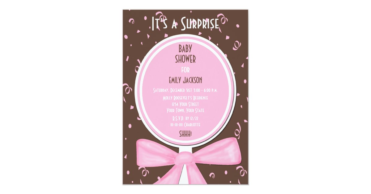 Surprise Baby Shower Invitation Pink