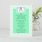 Surprise Baby Shower Invitation - Teddy on Green (Standing Front)