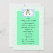 Surprise Baby Shower Invitation - Teddy on Green (Front)