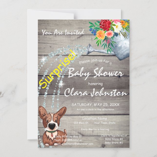 Surprise Baby Shower Thin Magnetic Invitation Card (Front)