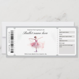 Surprise Ballet Ticket Gift Template