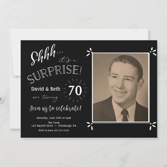 Surprise Birthday Dual Party Invitation | Zazzle