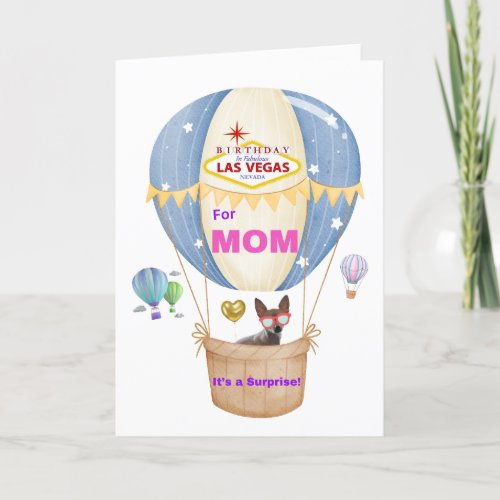 Surprise Birthday for Mom Las Vegas Card