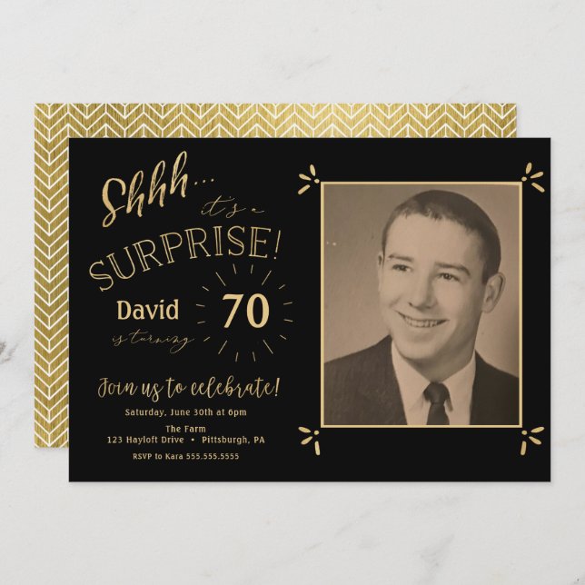 Surprise birthday invitation (Front/Back)