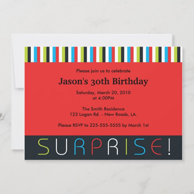 Surprise Birthday Invitation (Front)