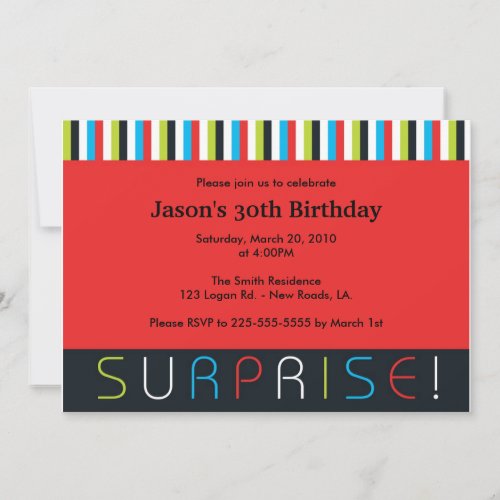 Surprise Birthday Custom Invitations