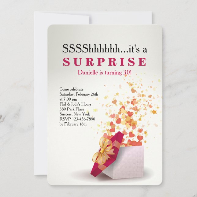 Surprise!  Birthday Invitation (Front)