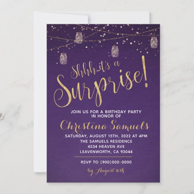 Surprise Birthday Invitation (Front)