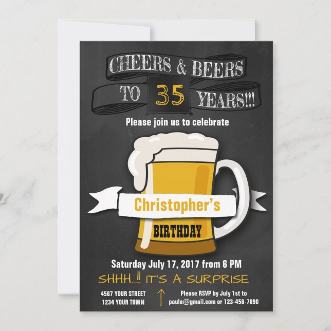 SURPRISE BIRTHDAY INVITATION FOR ANY AGE SURPRIS (Front)