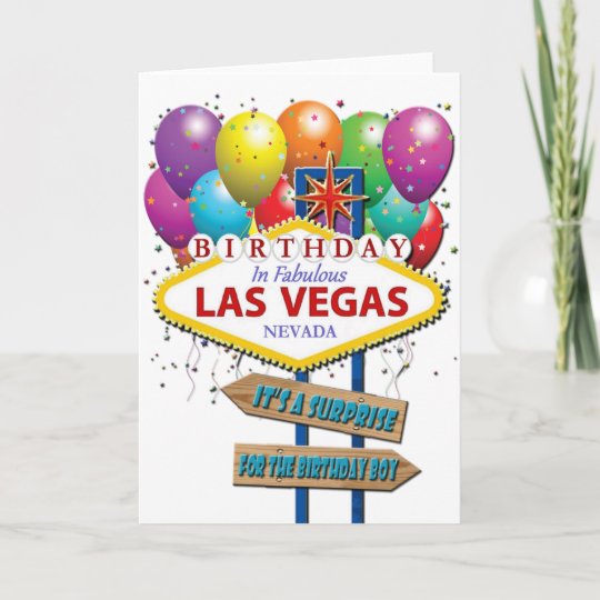Surprise Birthday Las Vegas Card Zazzle