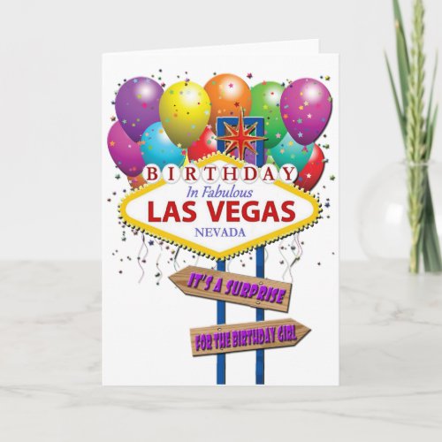 Surprise Birthday Las Vegas Card