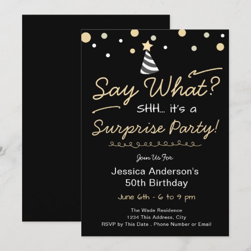 Surprise Birthday Party Any Age Minimal Confetti