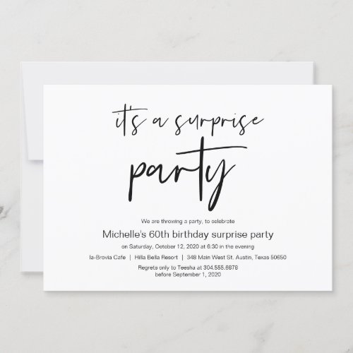 Surprise Birthday Party Celebration Invitation