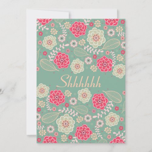 Surprise Birthday Party Chic Funky Modern Floral 5x7 Paper Invitation Card