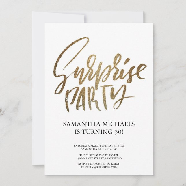 Surprise Birthday Party colorfull Watercolor Invitation (Front)