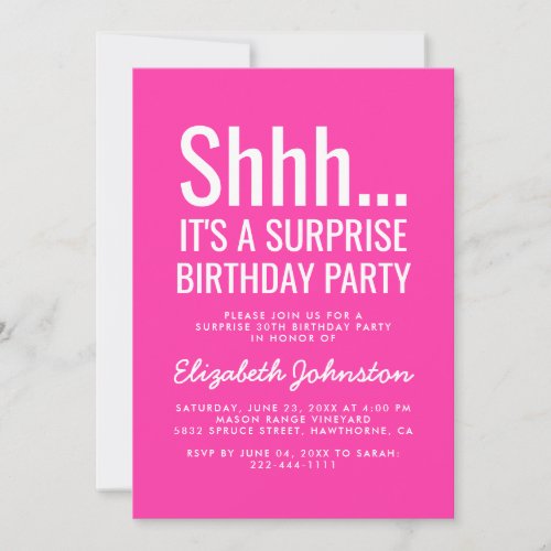 Surprise Birthday Party Invitation