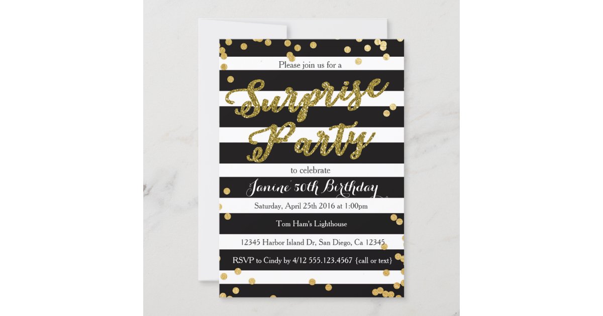 Surprise Birthday Party Invitation | Zazzle