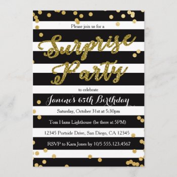 Surprise Birthday Party Invitation by seasidepapercompany at Zazzle