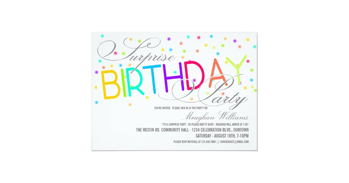 Surprise Birthday Party Invitations | Zazzle.com