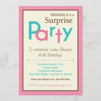 Surprise Birthday Party Invitations - Adult