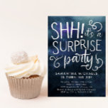 Surprise Birthday Party Navy Blue Watercolor Invitation<br><div class="desc">Elegant adult surprise birthday party invitation featuring navy blue watercolor background with white typography text that says "SHH! it's a SURPRISE party" with swirls. Customize this template card by adding your own party information.</div>