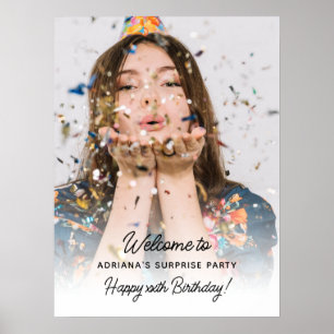 Surprise Birthday Party Photo Fun Welcome  Poster