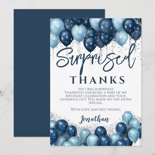 Surprise Birthday Party Thank You (Front/Back)