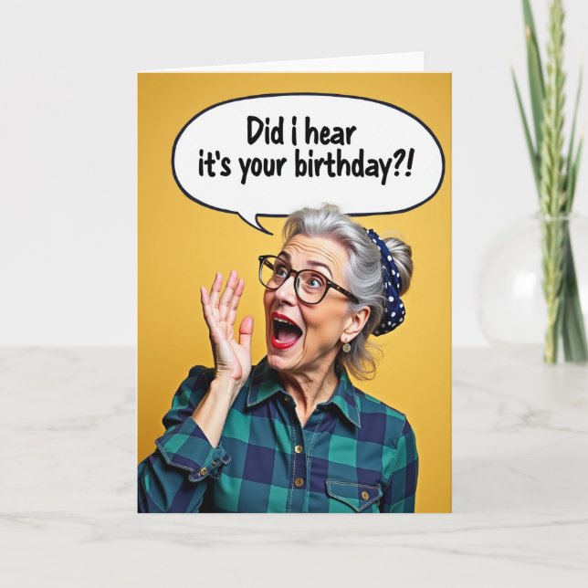 Surprise Birthday Portrait Card (Front)