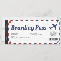 Surprise Boarding Pass Airplane Gift Ticket