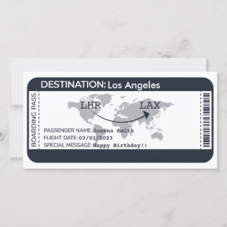 Surprise Boarding Pass Destination Flight Ticket