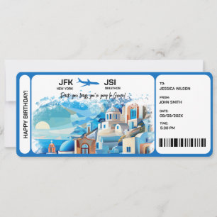 Surprise Boarding Pass Ticket Greece Skiathos Invitation