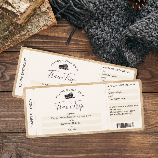 Surprise Boarding pass Ticket Train Trip Invitation (Creator Uploaded)