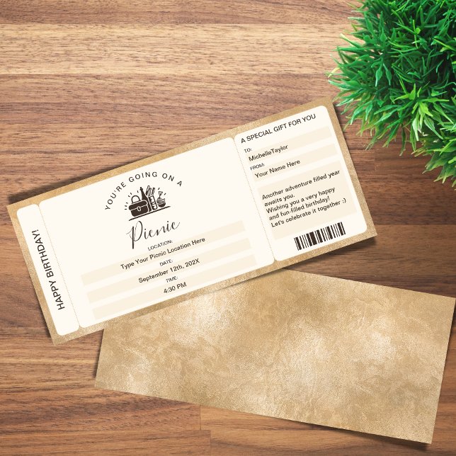 Surprise Boarding Ticket Picnic Birthday Voucher Invitation (Creator Uploaded)