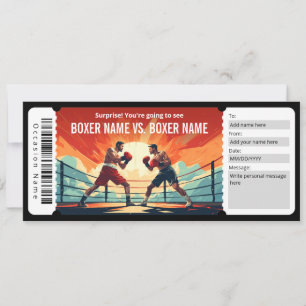Surprise Boxing Match Ticket Gift Certificate Invitation