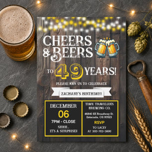 Surprise Brewery Cheers and Beers to 49 Years Invitation