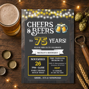 Surprise Brewery Cheers and Beers to 75 Years  Invitation
