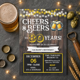 Surprise Brewery Cheers and Beers to 80 Years Invitation