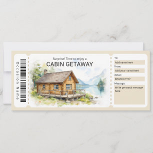 Surprise Cabin Trip Ticket  Invitation