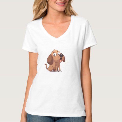 Surprise Cartoon Dog T_Shirt