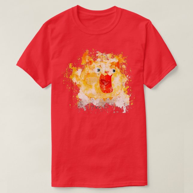 Surprise cat redhead watercolor painted T-Shirt (Design Front)