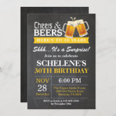 Surprise Cheers and Beers 30th Birthday Invitation (Front/Back)