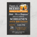 Surprise Cheers and Beers 40th Birthday Invitation<br><div class="desc">Surprise Cheers and Beers 40th Birthday Invitation Card. Adult Birthday. Orange. 16th 18th 21st 30th 40th 50th 60th 70th 80th 90th 100th. Any Age. For further customization,  please click the "Customize it" button and use our design tool to modify this template.</div>