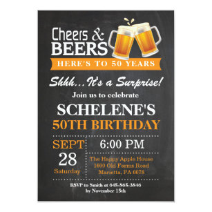 orange 50th birthday invitations zazzle
