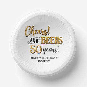 Surprise Cheers and Beers Birthday Party Paper Bowls