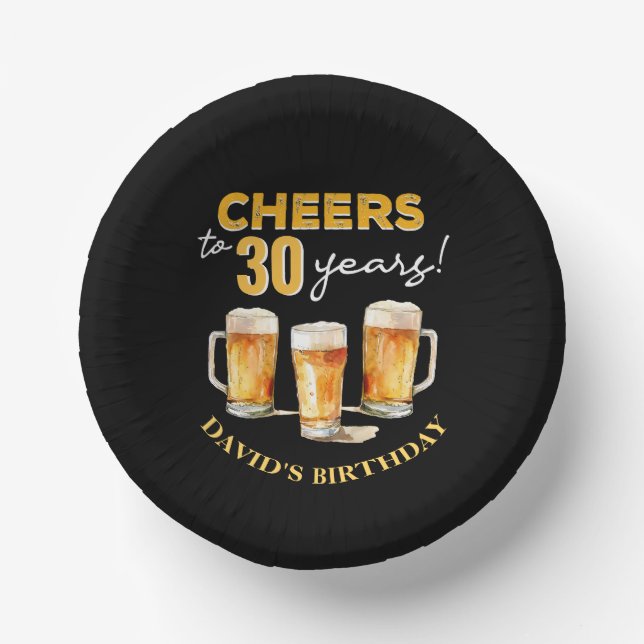 Surprise Cheers and Beers Birthday Party Paper Bowls (Front)