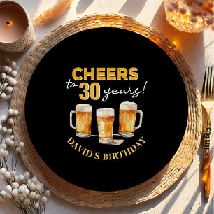 Surprise Cheers and Beers Birthday Party Paper Plates