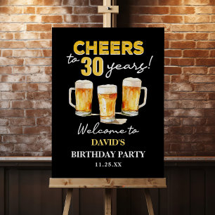 Surprise Cheers and Beers Birthday Welcome Sign