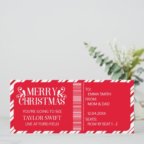 Surprise Christmas Concert Gift Ticket Xmas Party Invitation