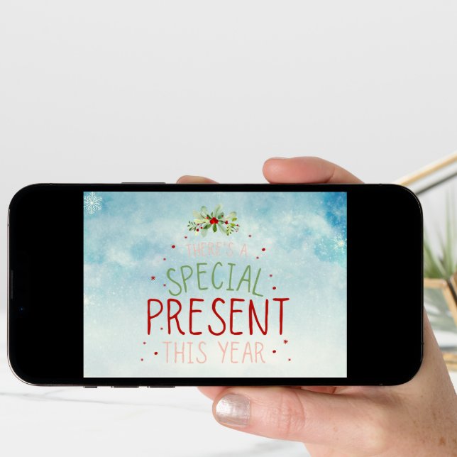 Surprise Christmas Holiday Pregnancy Announcement  (Front Digital)