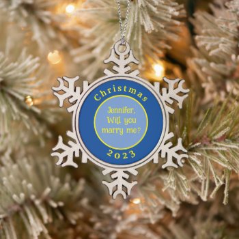 Surprise Christmas Marriage Proposal Ornament by whatawonderfulworld at Zazzle